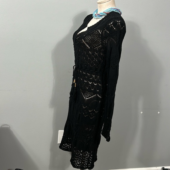 Etcetera Cotton Crochet Black Midi Dress size M - EUC - Picture 5 of 17